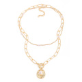 Shangjie OEM gold pearl jewelry necklace sets minimalist necklace multi layered long initial necklaces